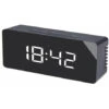 Reloj Despertador Con Espejo Multifuncional Pantalla LED Digital Luz De Noche Junto A La Cama Brillo Pantalla De Temperatura Ajustable Reloj De Escritorio (Negro) -Trio Ventas 98994058 1
