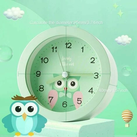 Reloj Despertador Sin Tictac Para Niños, Reloj Despertador Para Niños Con Luz Nocturna, Dormitorio, Mesita De Noche, Dibujos Animados Lindos, Alimentado Por Batería (azul) 5 Reloj Despertador Sin Tictac Para Niños, Reloj Despertador Para Niños Con Luz Nocturna, Dormitorio, Mesita De Noche, Dibujos Animados Lindos, Alimentado Por Batería (azul) - Imagen 3