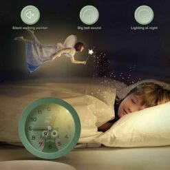 Reloj Despertador Sin Tictac Para Niños, Reloj Despertador Para Niños Con Luz Nocturna, Dormitorio, Mesita De Noche, Dibujos Animados Lindos, Alimentado Por Batería (azul) 9 Reloj Despertador Sin Tictac Para Niños, Reloj Despertador Para Niños Con Luz Nocturna, Dormitorio, Mesita De Noche, Dibujos Animados Lindos, Alimentado Por Batería (azul) -Trio Ventas 99826833 4
