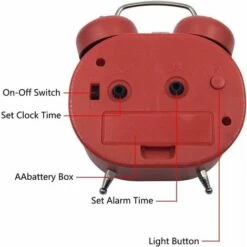 Reloj Despertador De Cuarzo Silencioso Retro, Reloj Despertador Matutino, Reloj Analógico De Viaje Junto A La Cama, Reloj Despertador De Metal Con Campana Doble, Reloj Despertador Para Niños Con Bater -Trio Ventas 99827369 3