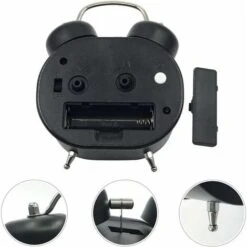 Reloj Despertador De Cuarzo Silencioso Retro, Reloj Despertador Matutino, Reloj Analógico De Viaje Junto A La Cama, Reloj Despertador De Metal Con Campana Doble, Reloj Despertador Para Niños Con Bater -Trio Ventas 99827369 4