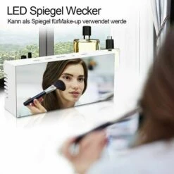 Reloj Despertador Digital LED, Reloj Digital Con Espejo LED, Reloj Despertador Junto A La Cama Por La Mañana, Reloj Despertador Digital Con Luz Nocturna Con Repetición/puerto USB/indicación De Fecha/b -Trio Ventas 99829103 3