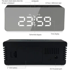 Despertador Digital Despertador De Escritorio Despertador Con Espejo LED Despertadores Pantalla De Temperatura (Blanco) 9 Despertador Digital Despertador De Escritorio Despertador Con Espejo LED Despertadores Pantalla De Temperatura (Blanco) -Trio Ventas 99835981 3